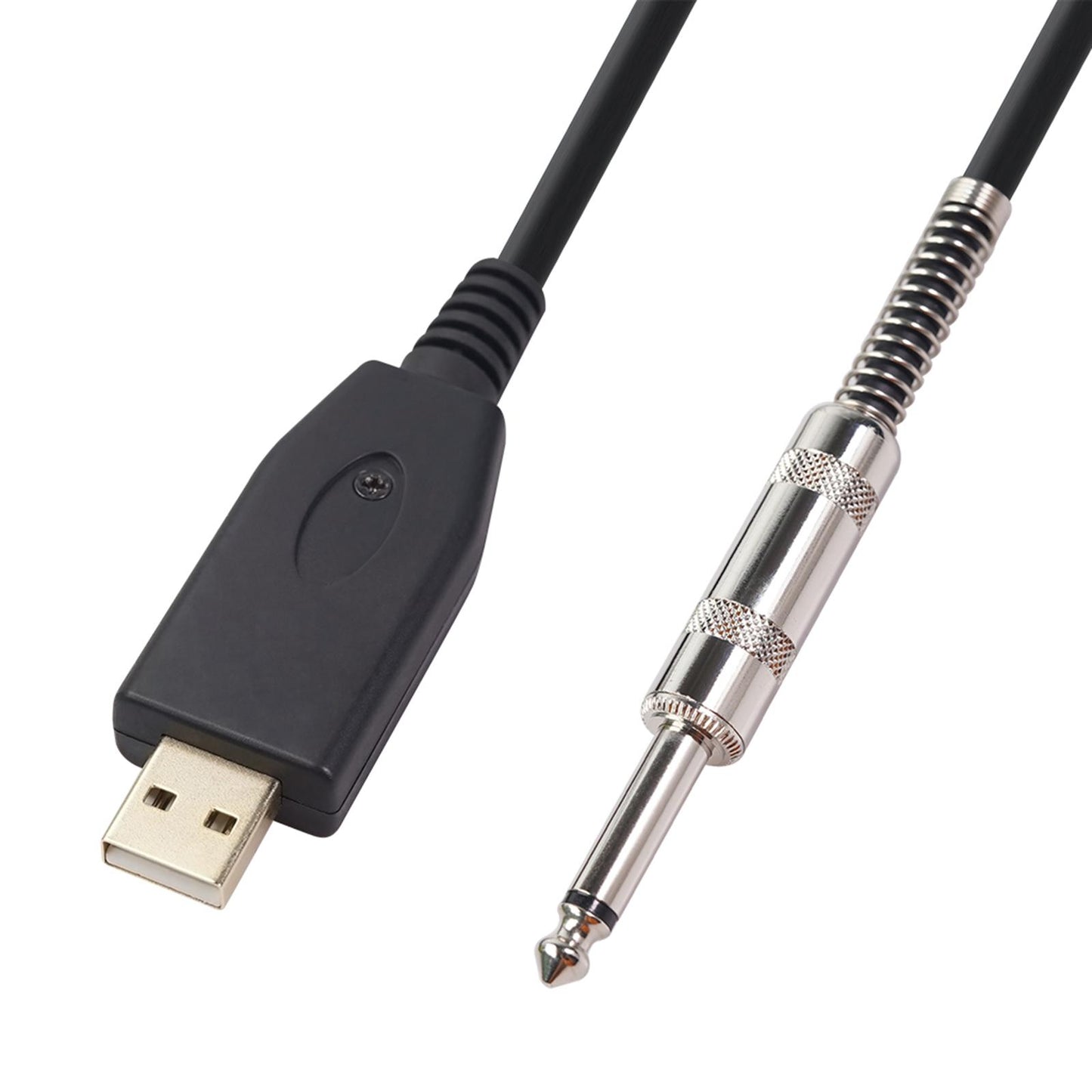 2M Guitar Bass 1/4'' 6.35mm Jack To USB Link Instrument Cable Adapter