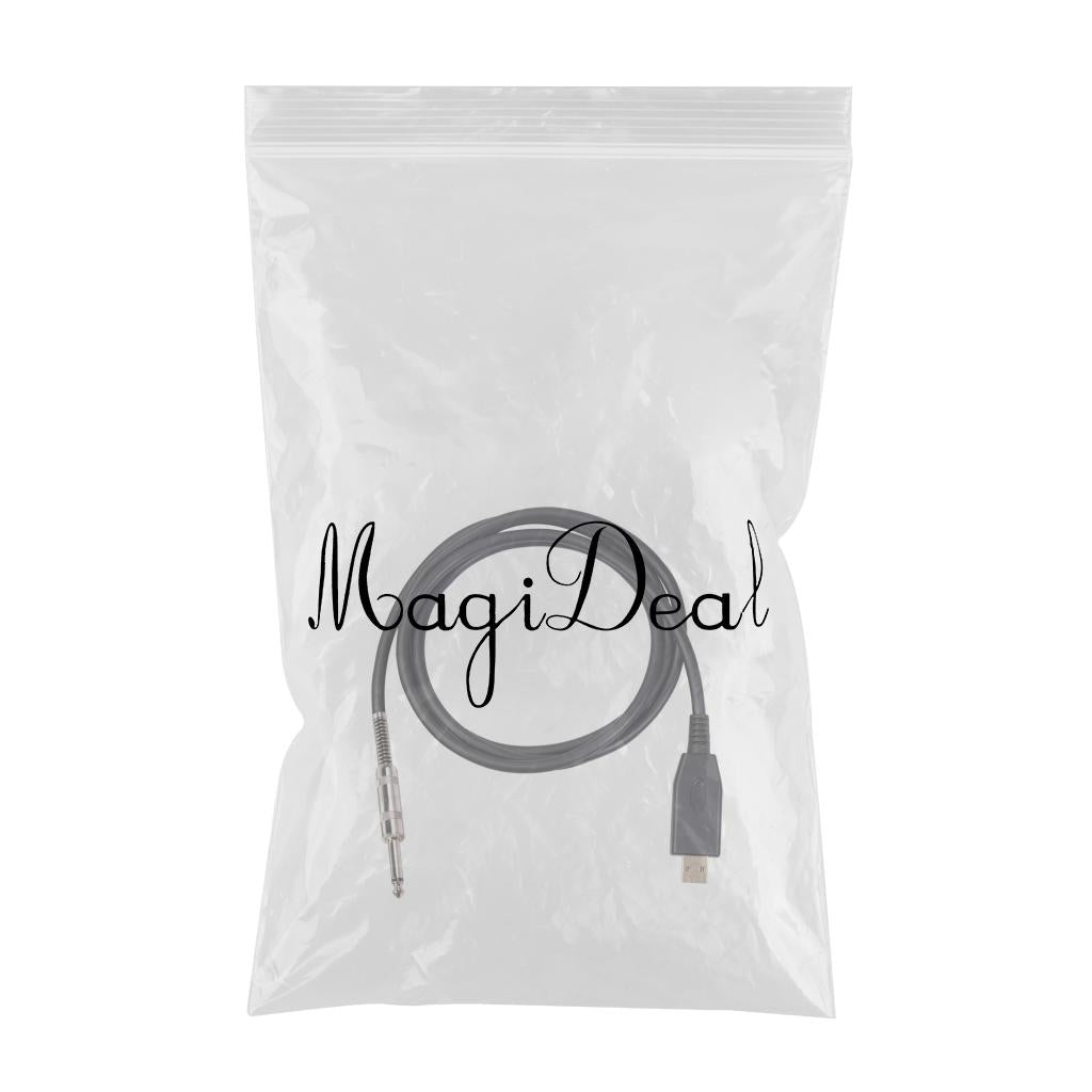 2M Guitar Bass 1/4'' 6.35mm Jack To USB Link Instrument Cable Adapter
