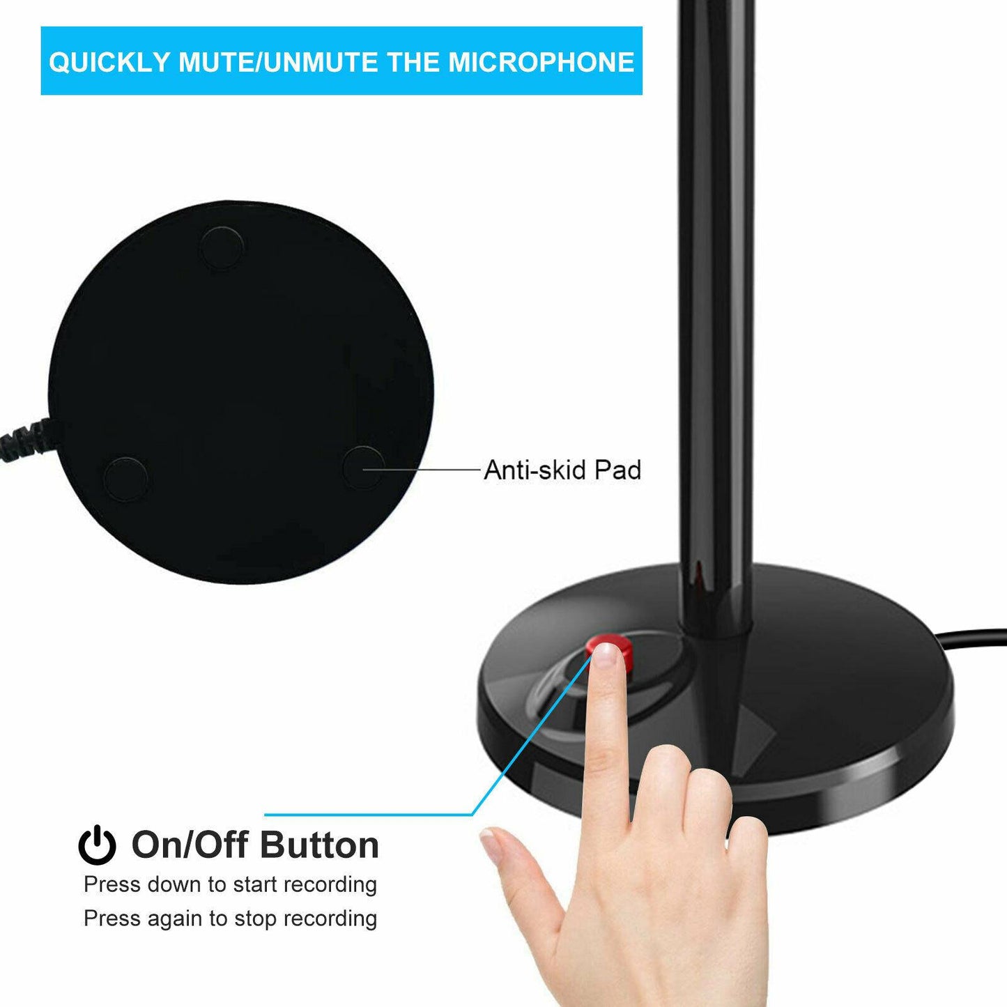 PC Microphone Studio Condenser Recording Microphone Vocal Singing Mic Stand