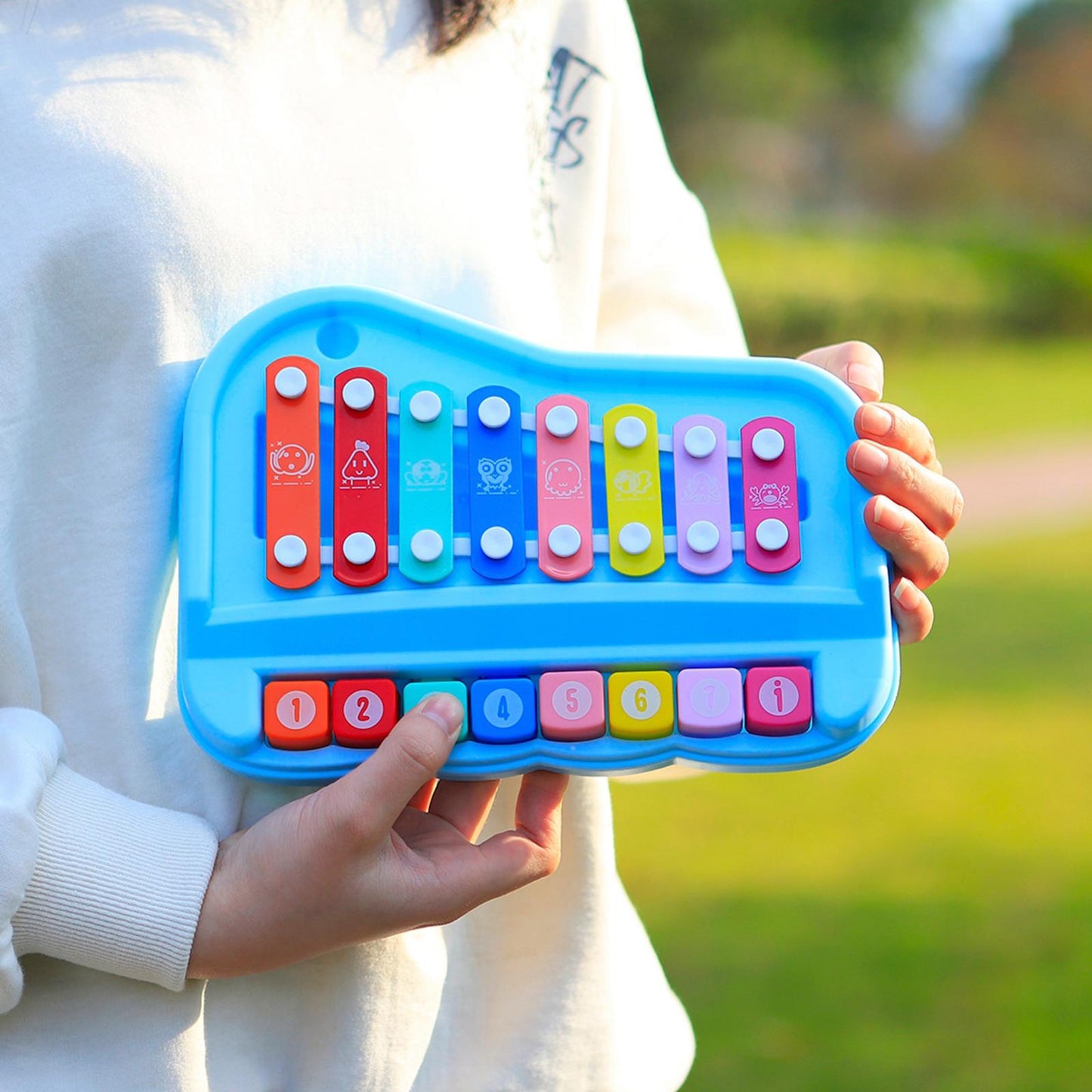 Wooden Xylophone for Kids Educational Development Musical Kid Play Toy Blue