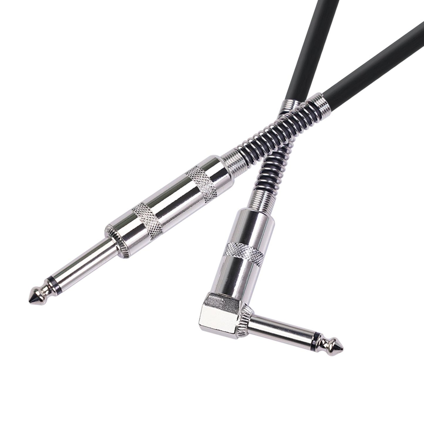 Guitar Cable Straight to Right Angle 6.35mm Plug Bass Keyboard 10m
