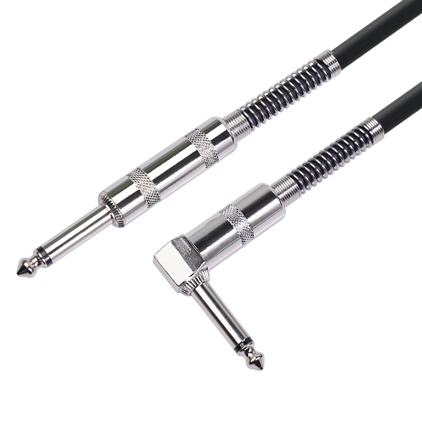 Guitar Cable Straight to Right Angle 6.35mm Plug Bass Keyboard 10m