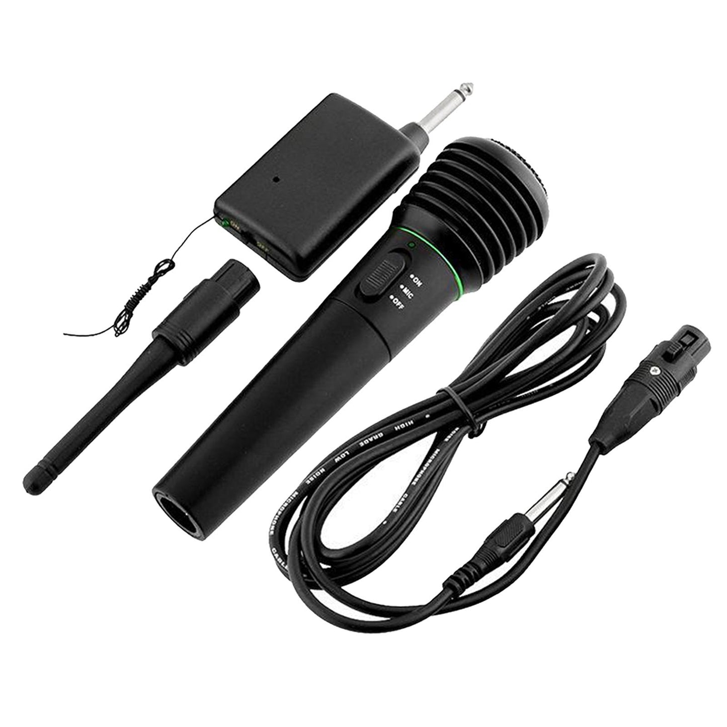 Pro VHF Wireless Wired 2 in 1 Handheld Microphone System for Singing Karaoke