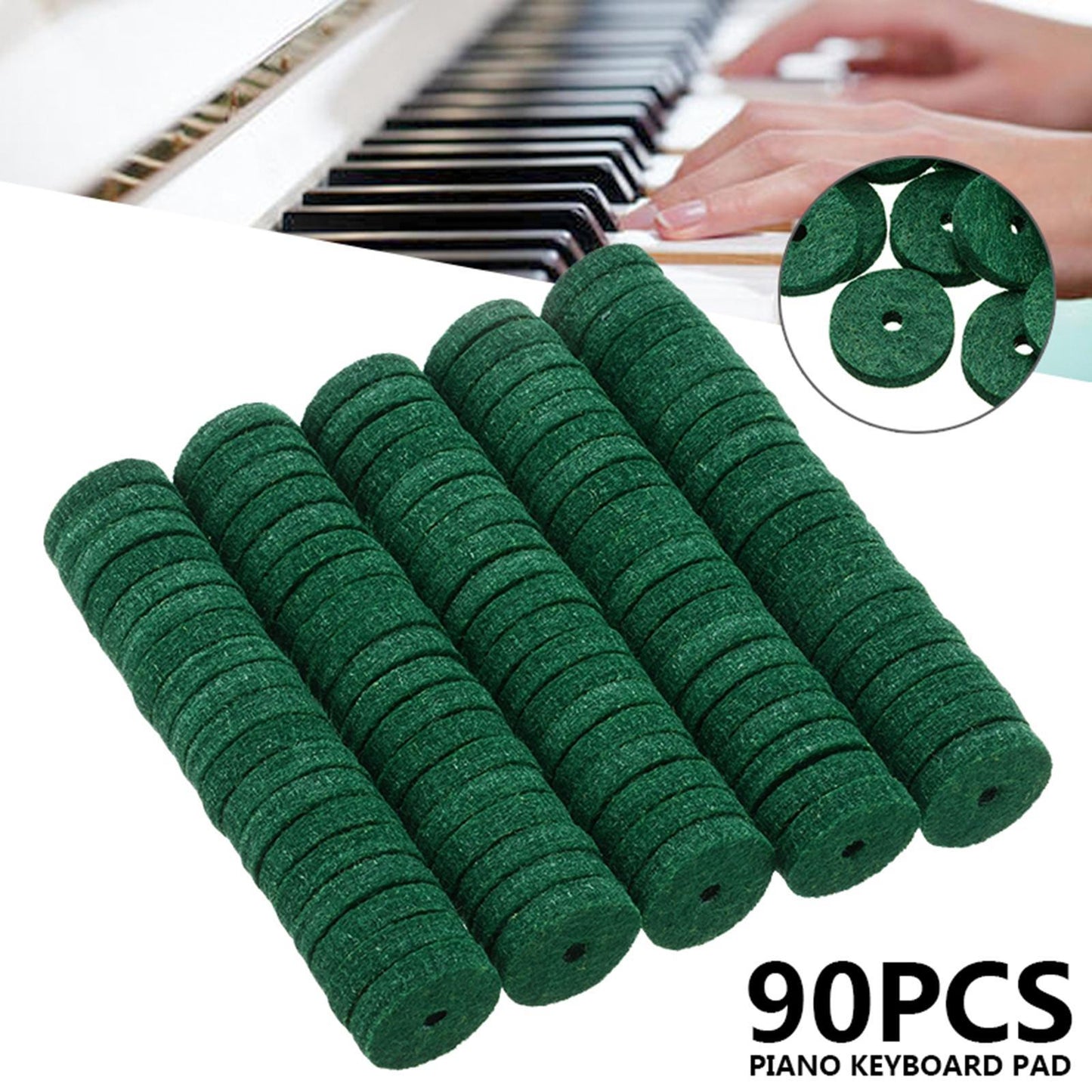 9PCS Piano Tuning Tools Kit Hammer Wrench, Mute, Felt Strip & Washers