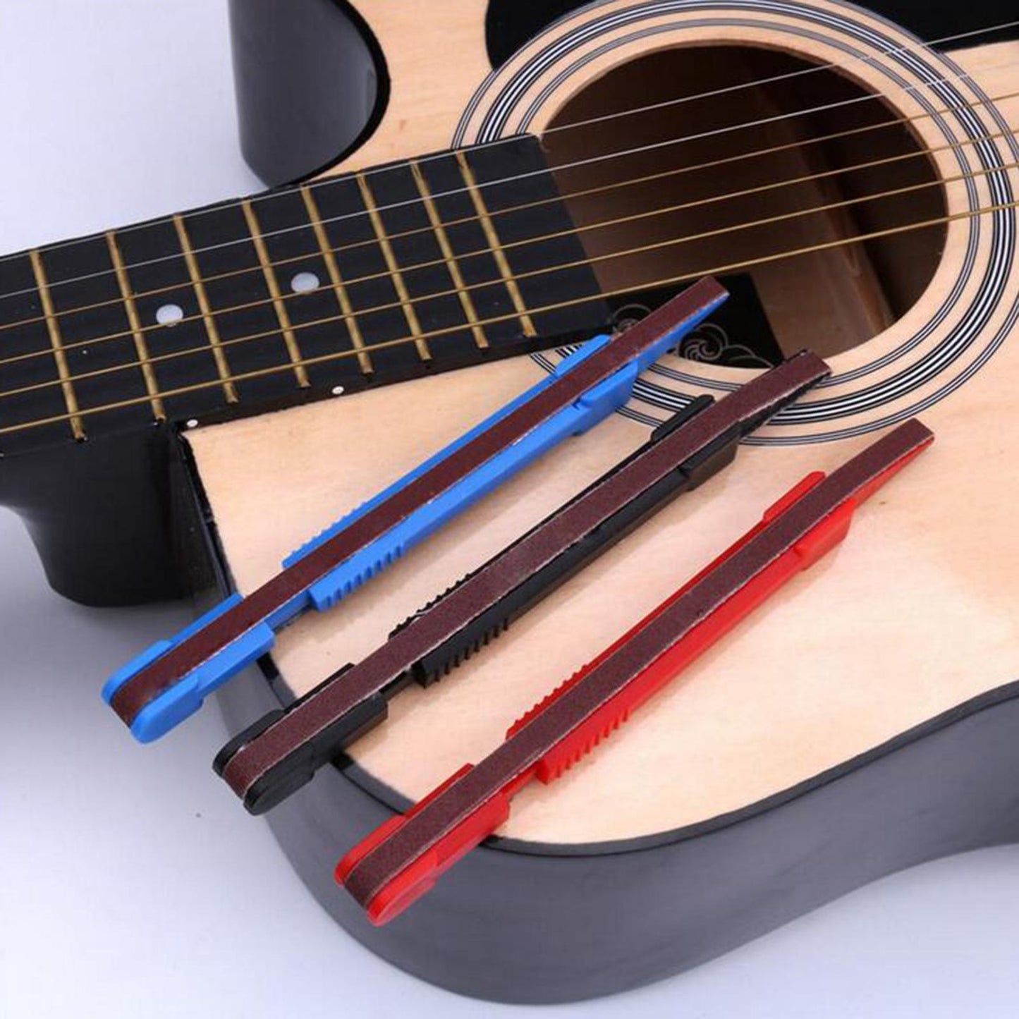 Guitar Fret Crowning Level File Electirc Guitar Tool Kit 240 Grit Blue
