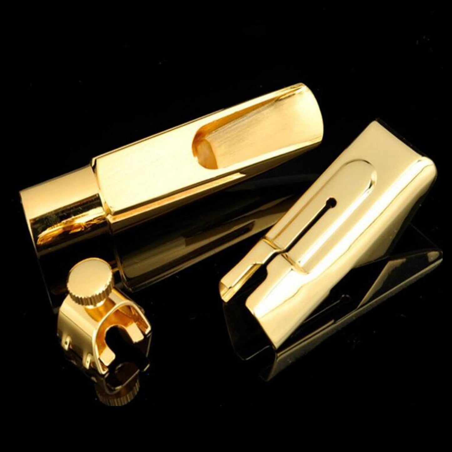 Alto Saxophone Mouthpiece with Ligature and Cap for Beginners Golden Size 8