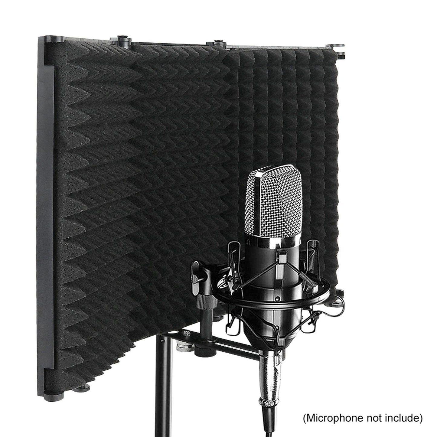 Microphone Isolation Shield with Stand Studio Sound Absorbing Foam Reflector