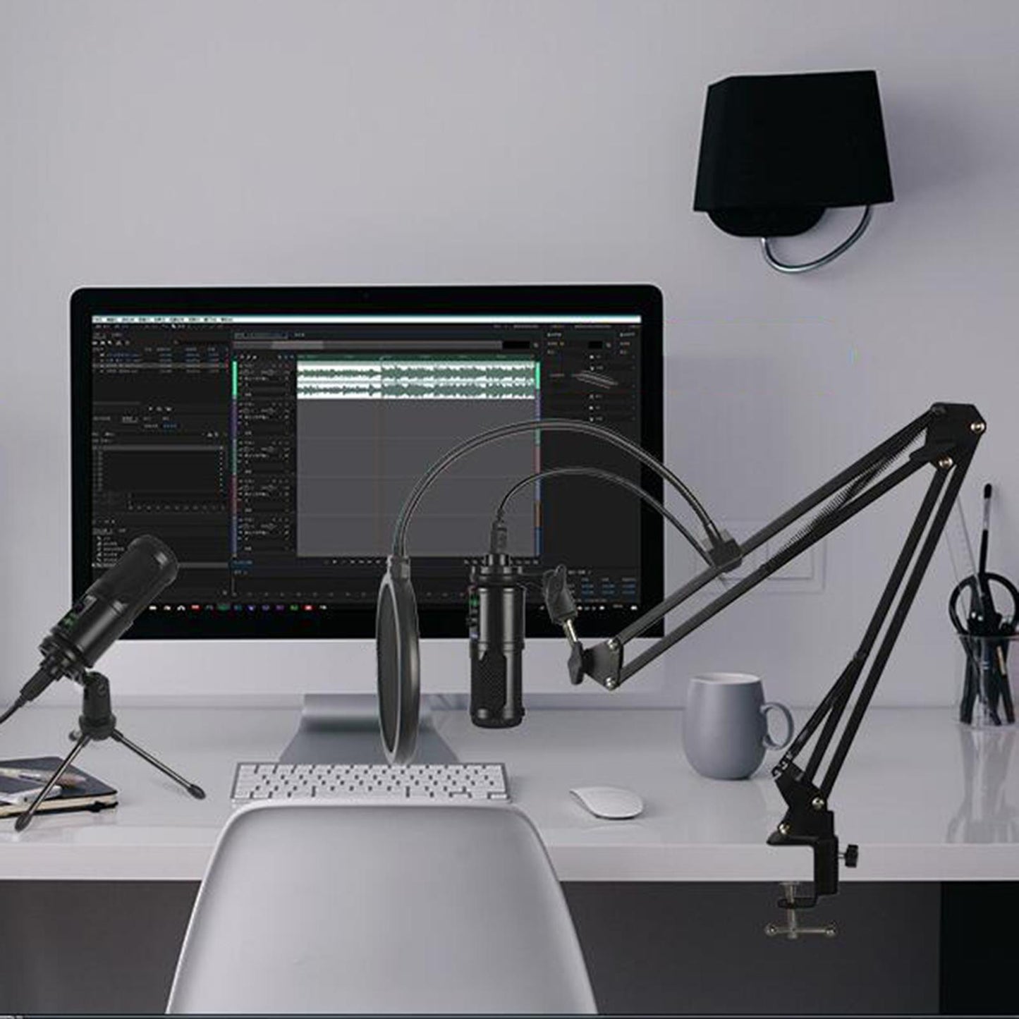 USB Microphone Kit with Mute Key Condenser Computer Cardioid Mic Recording