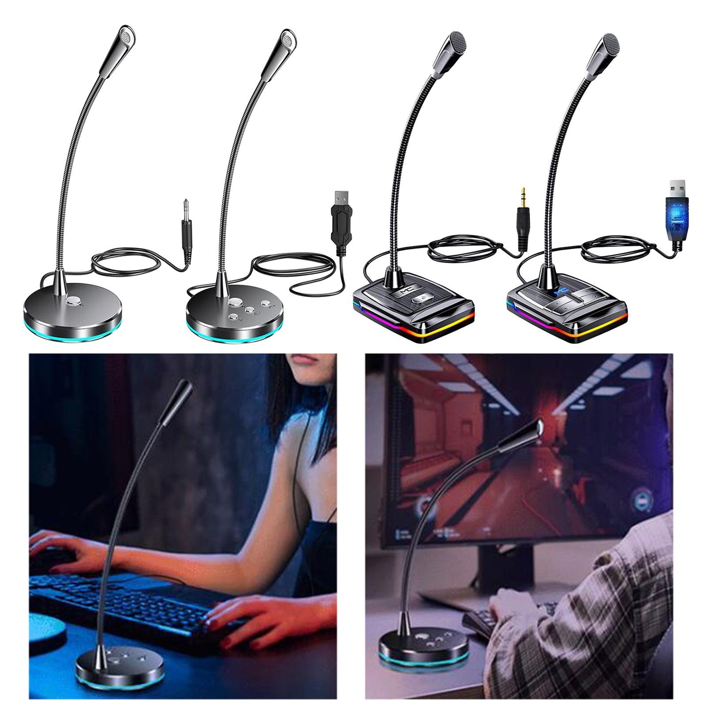 Desktop Stand Microphone Flexible Adjustable Gooseneck Style 1