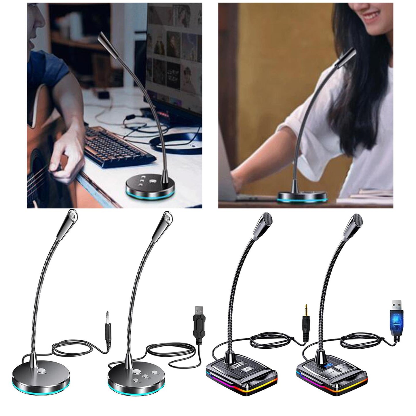 Desktop Stand Microphone Flexible Adjustable Gooseneck Style 1