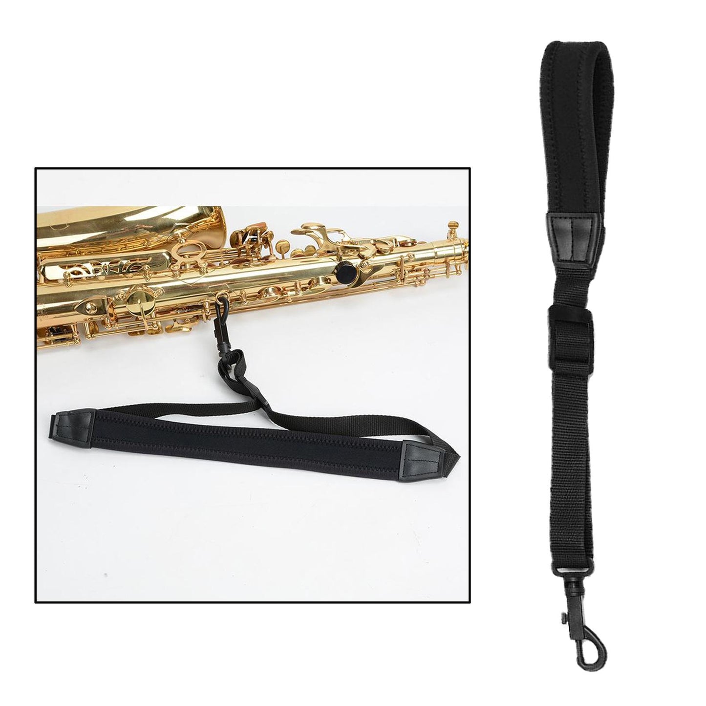 Music Instrument Neck Strap for Saxophones, Horns, Bass Clarinets, Bassoons