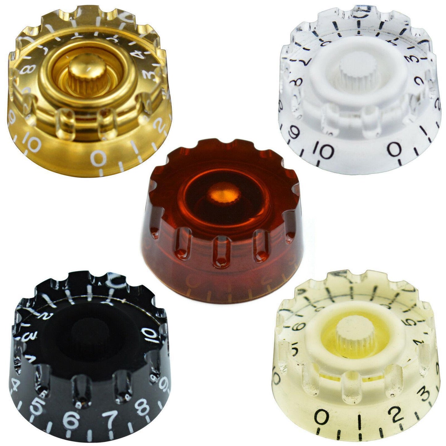 4PCS Guitar Tone Volume Speed Knobs for LP Electric Guitar Dark Brown