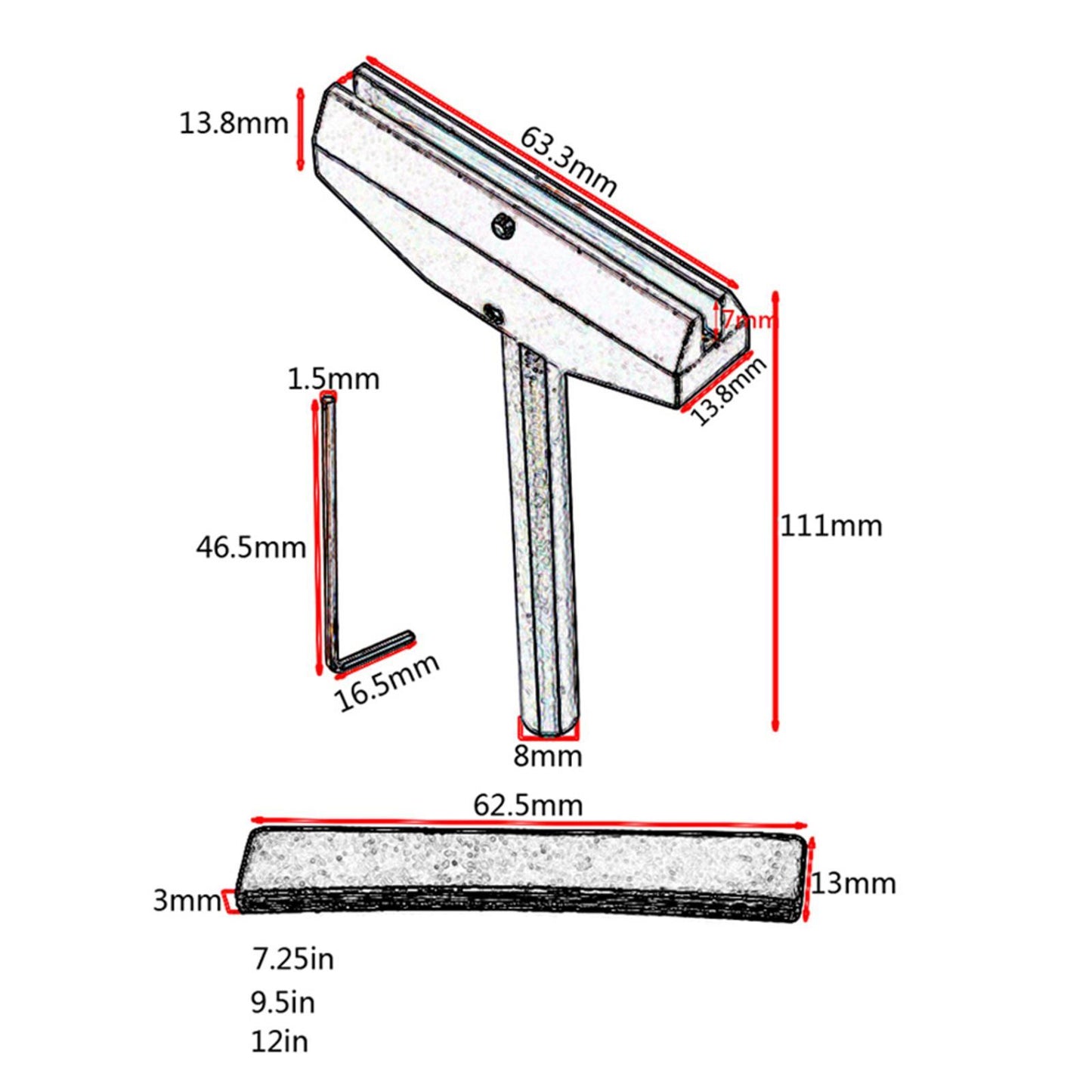 Guitar Fret Press Caul Inserts 7.25/9.5/12 Guitar Parts Accessory Style 1