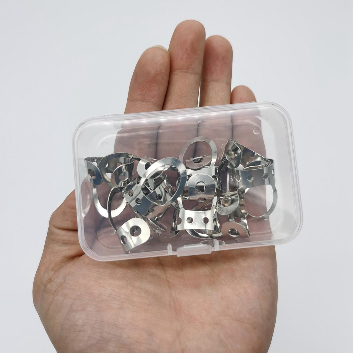 8pcs Metal Guitar Finger Picks Bass Guitars Fingerpicks Silver Medium