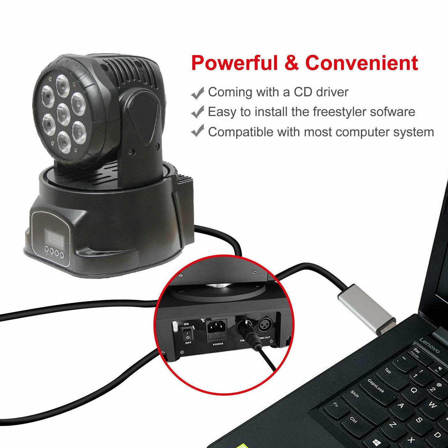 USB to RS485 XLR Female DMX512 XLR Computer PC Stage Studio Cable 1.8m