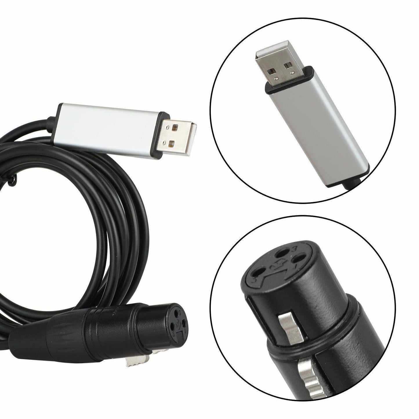 USB to RS485 XLR Female DMX512 XLR Computer PC Stage Studio Cable 5m