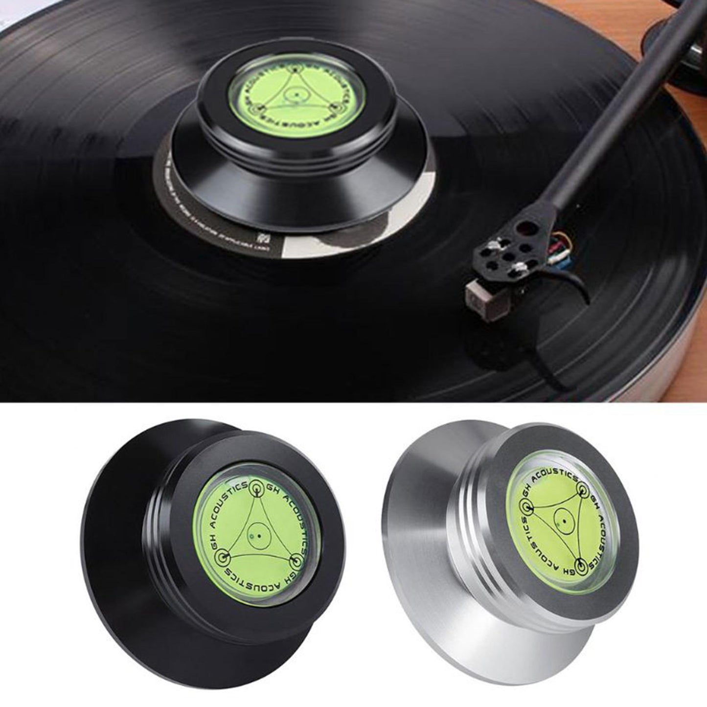 Record Clamp LP Disc Stabilizer Balance Measure Vibration for Turntable Silver