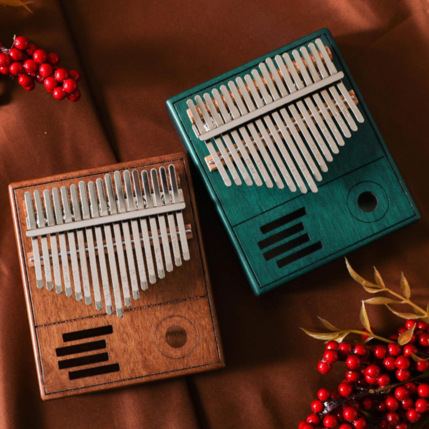 17 Keys Kalimba Thumb Piano Finger Piano Mbira Musical Instrument Gift Brown