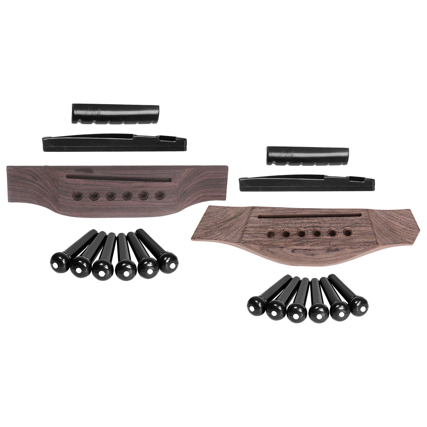 Acoustic Guitar Repairing Kit Guitar Bridge with 6 Pins Pegs Nut Saddle
