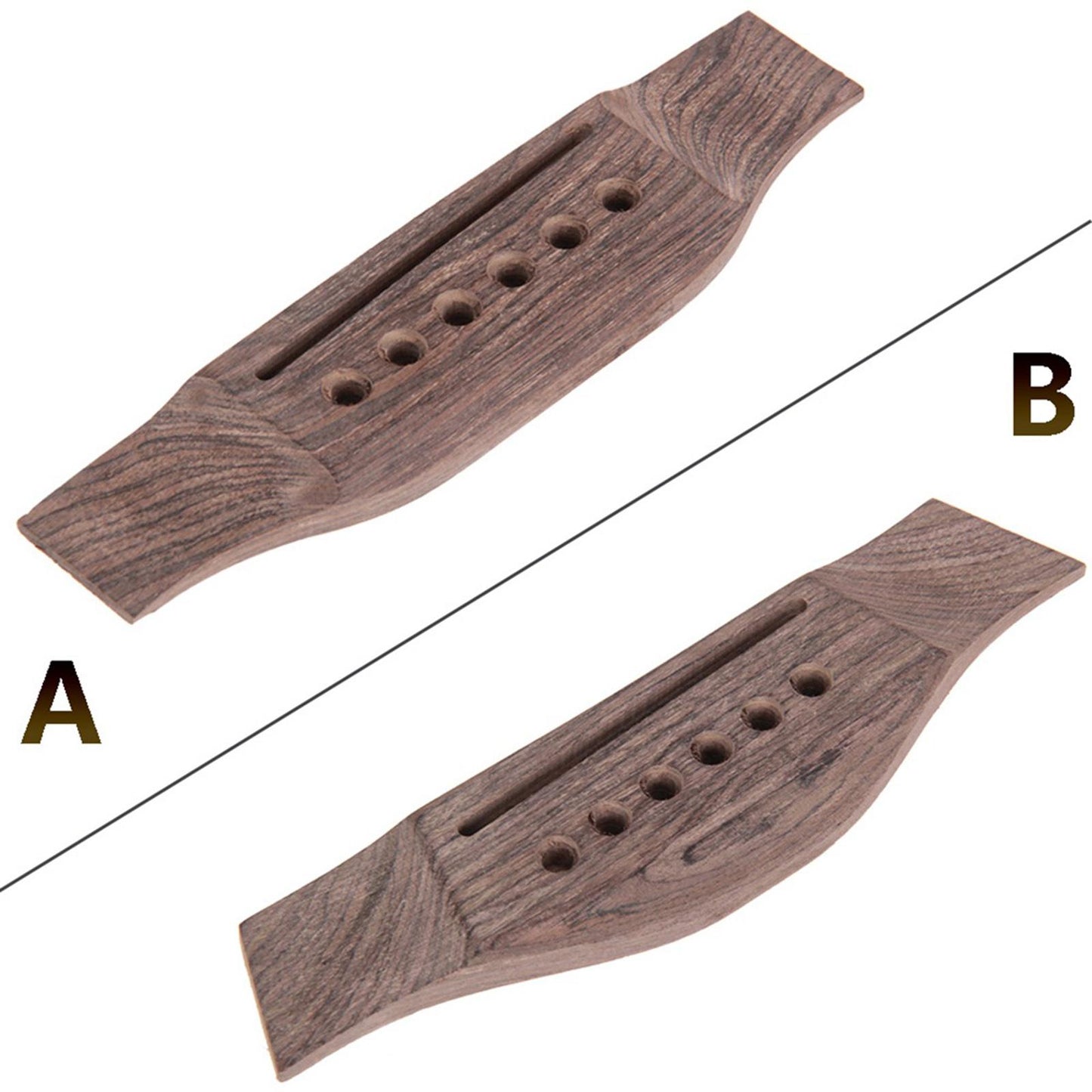 Wooden Acoustic Guitar Bridge with 6 Pins Pegs Nut Saddle Repairing Parts