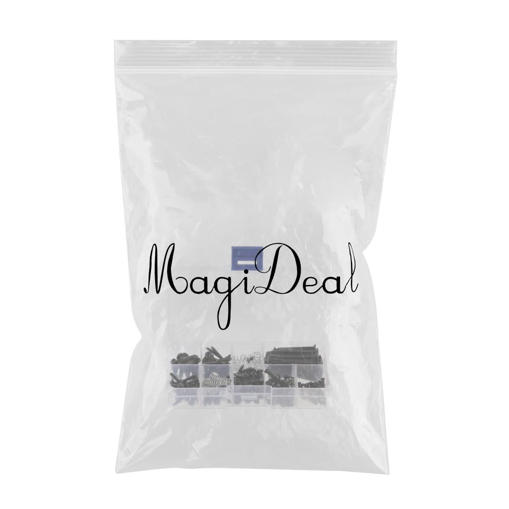 226pcs Electric Guitar Screw Kit for Pickup Switch Neck Plate Buttons Mount black