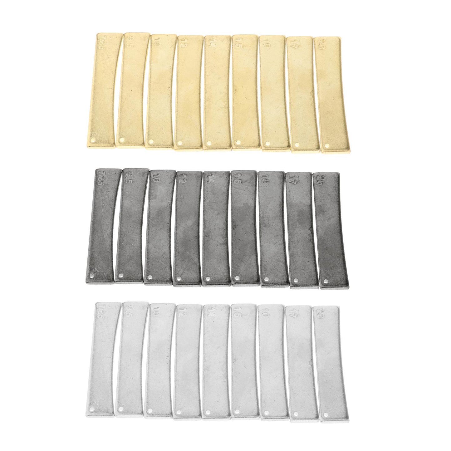 9x Brass Guitar 7.25/9.5/10/12/14/15/16/17/20 Fret Press Caul Insert Golden