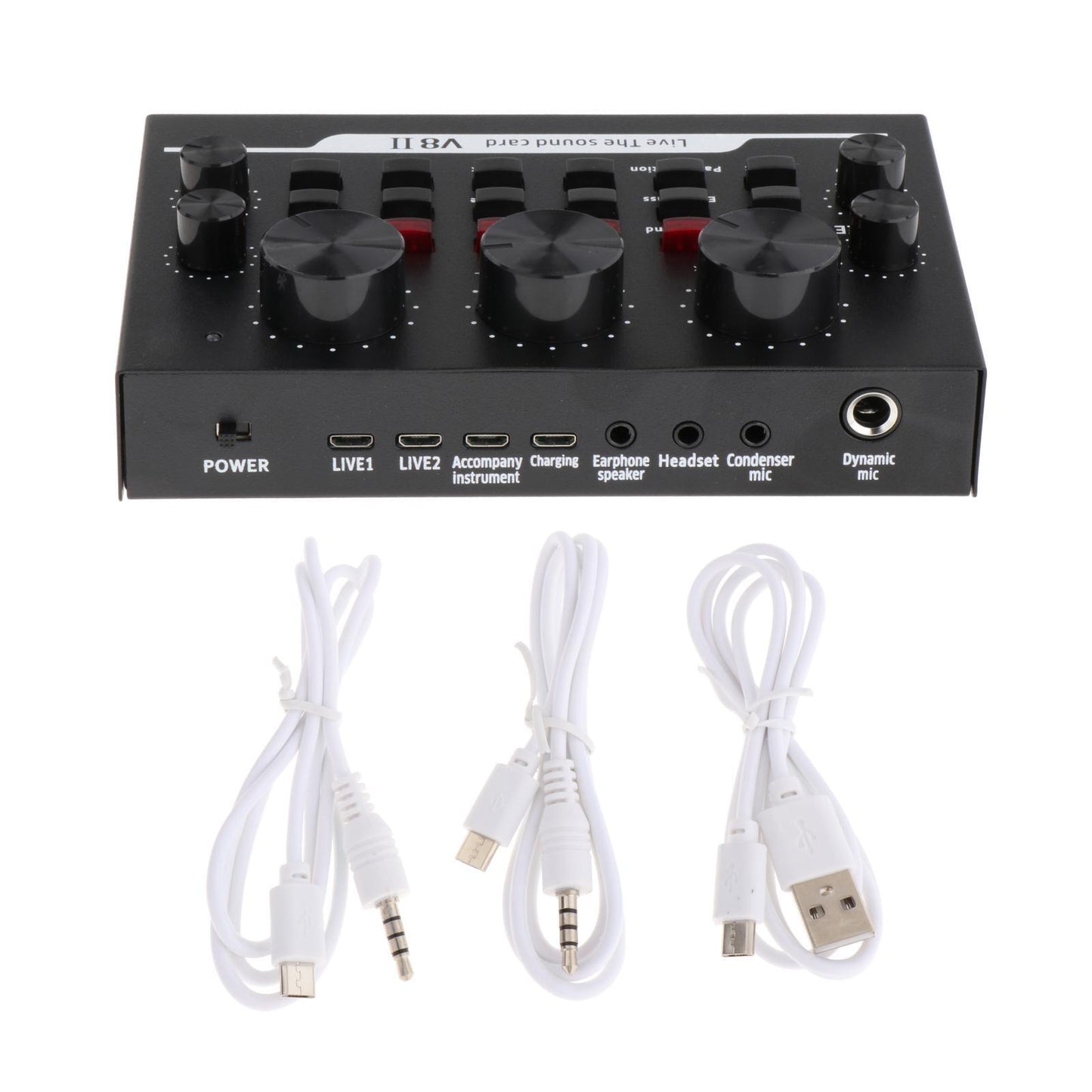 Mini USB Live Sound Card Audio Mixer for Laptop Microphone Network Singing