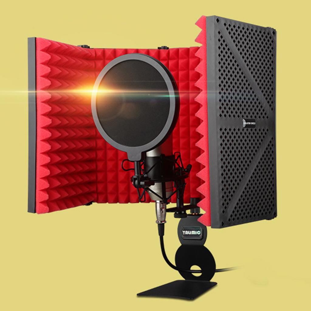 Metal Mic Isolation Shield for Microphone Recording Equipment Three Panels