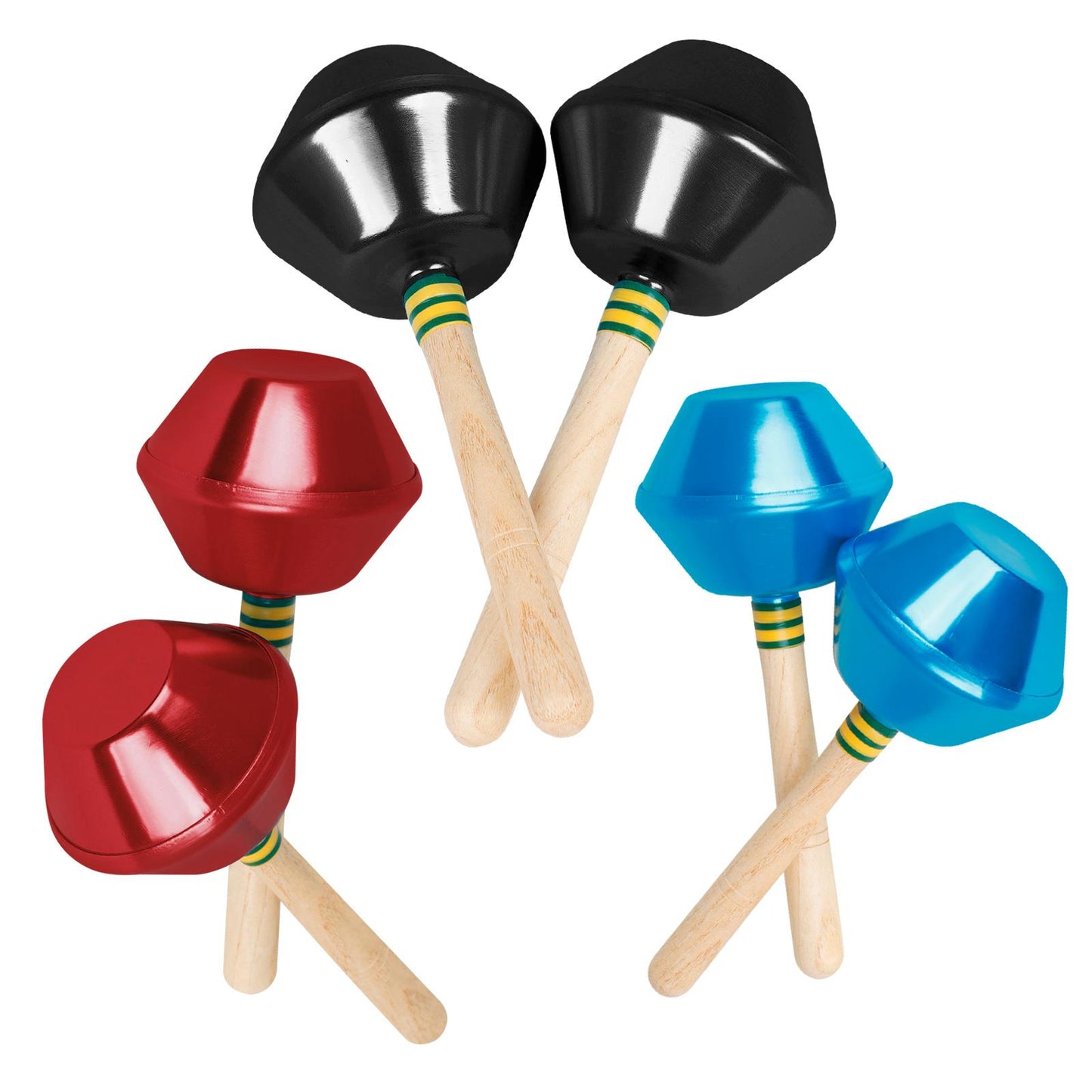 2 Pieces Preschool Children's Aluminum Sand Hammer Performing Sand Ball Black