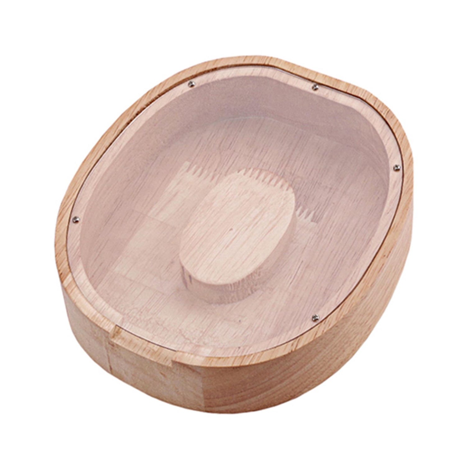 Wooden Letter O Shaped Piggy Bank Coins Saving Box Tabletop Decor Craft
