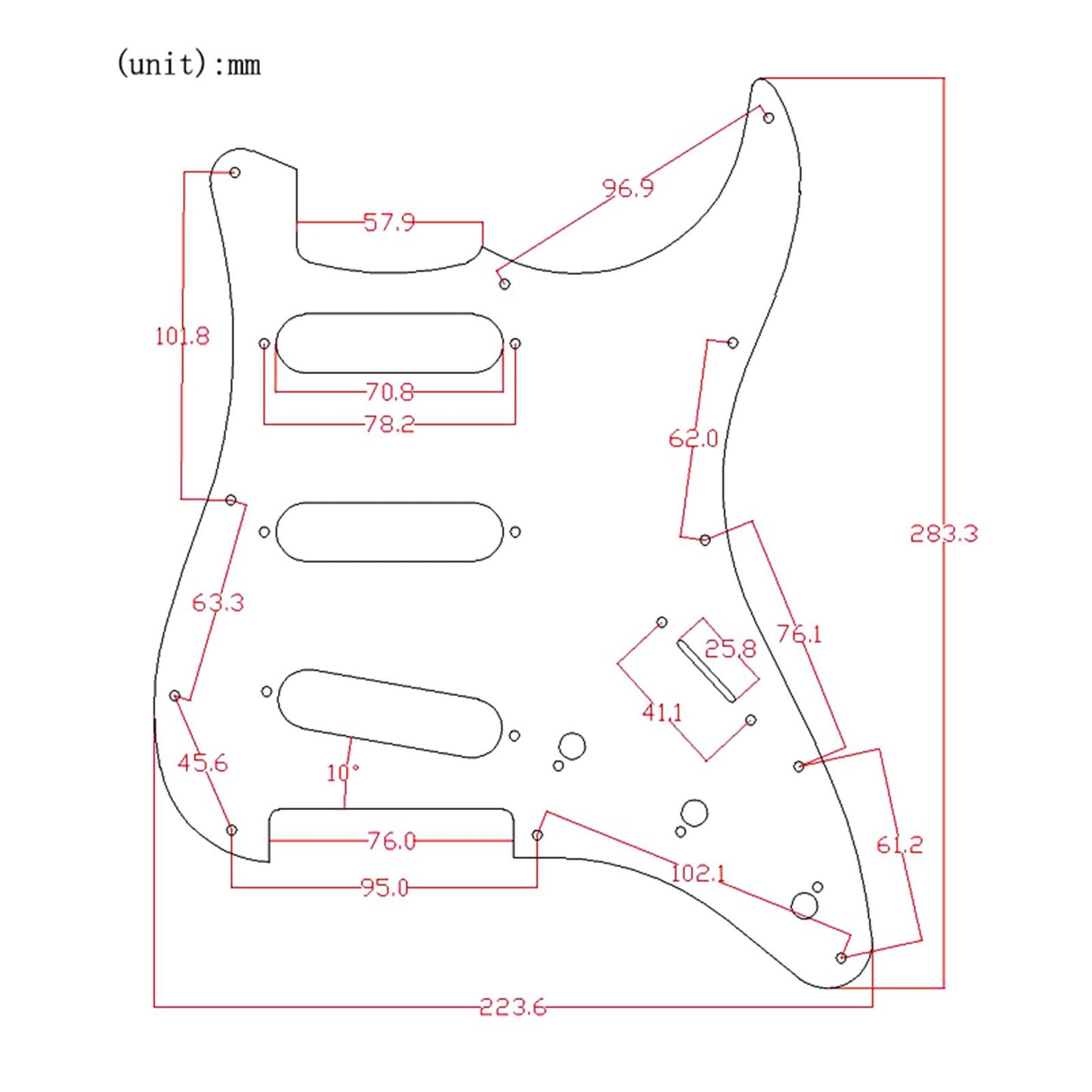 Guitar Pickguard Scratch Plate Pickups f/ SSS USA/Mexican Modern Black Pearl