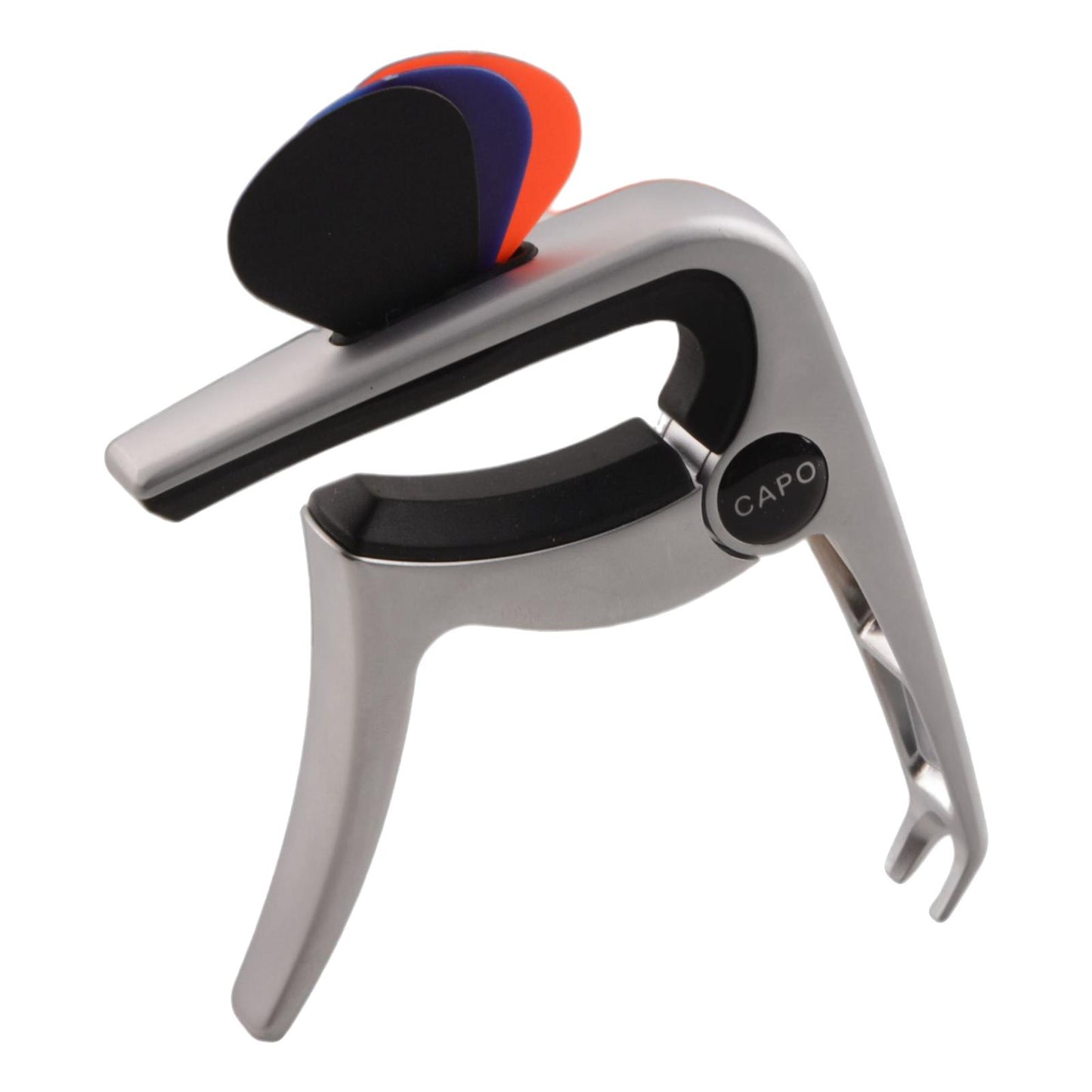 3In1 Capo Classical with 3 Picks for Acoustic Guitar Ukulele Banjo Silver