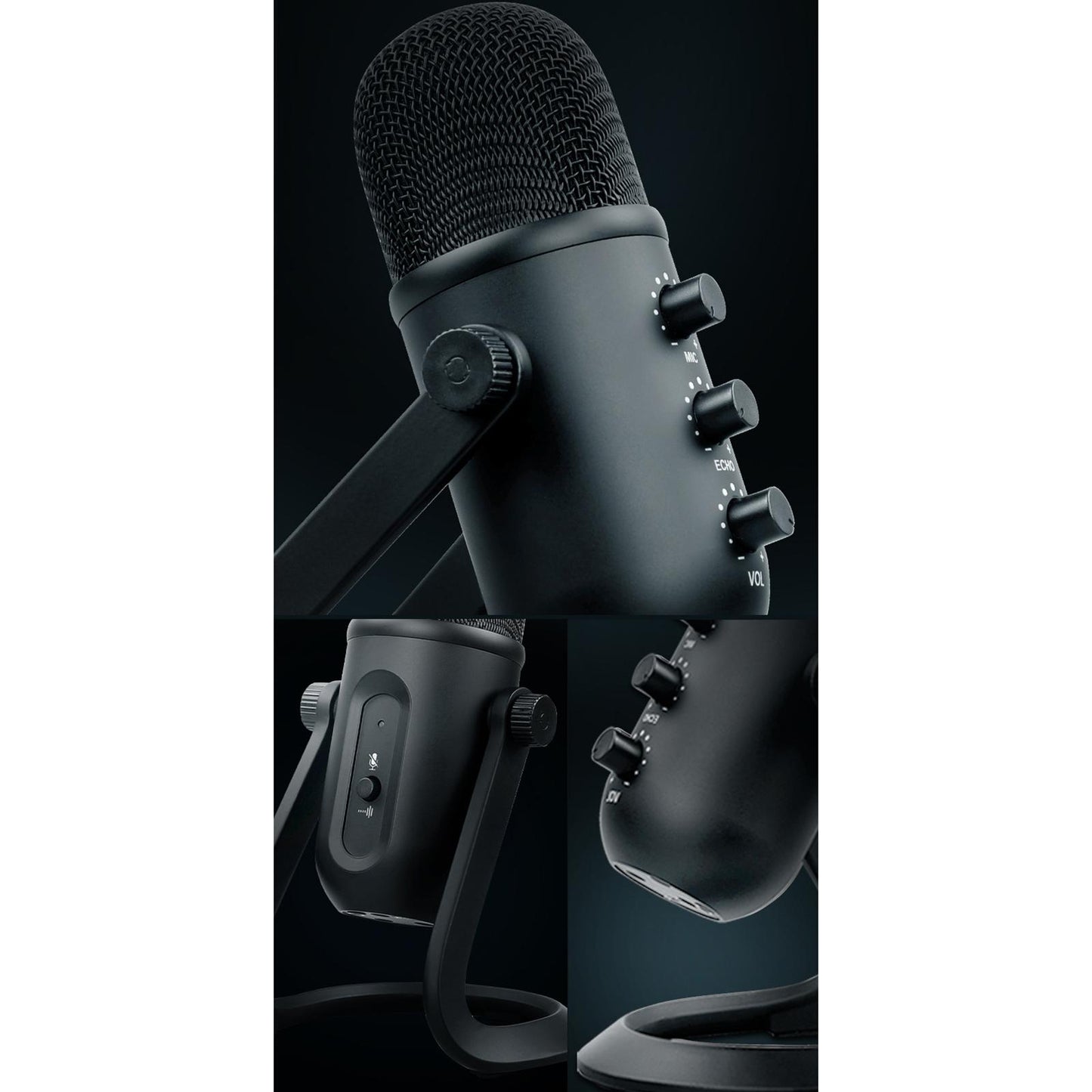 Professional Cardioid Wired Condenser Microphone Party Desk Cardioid Mic USB