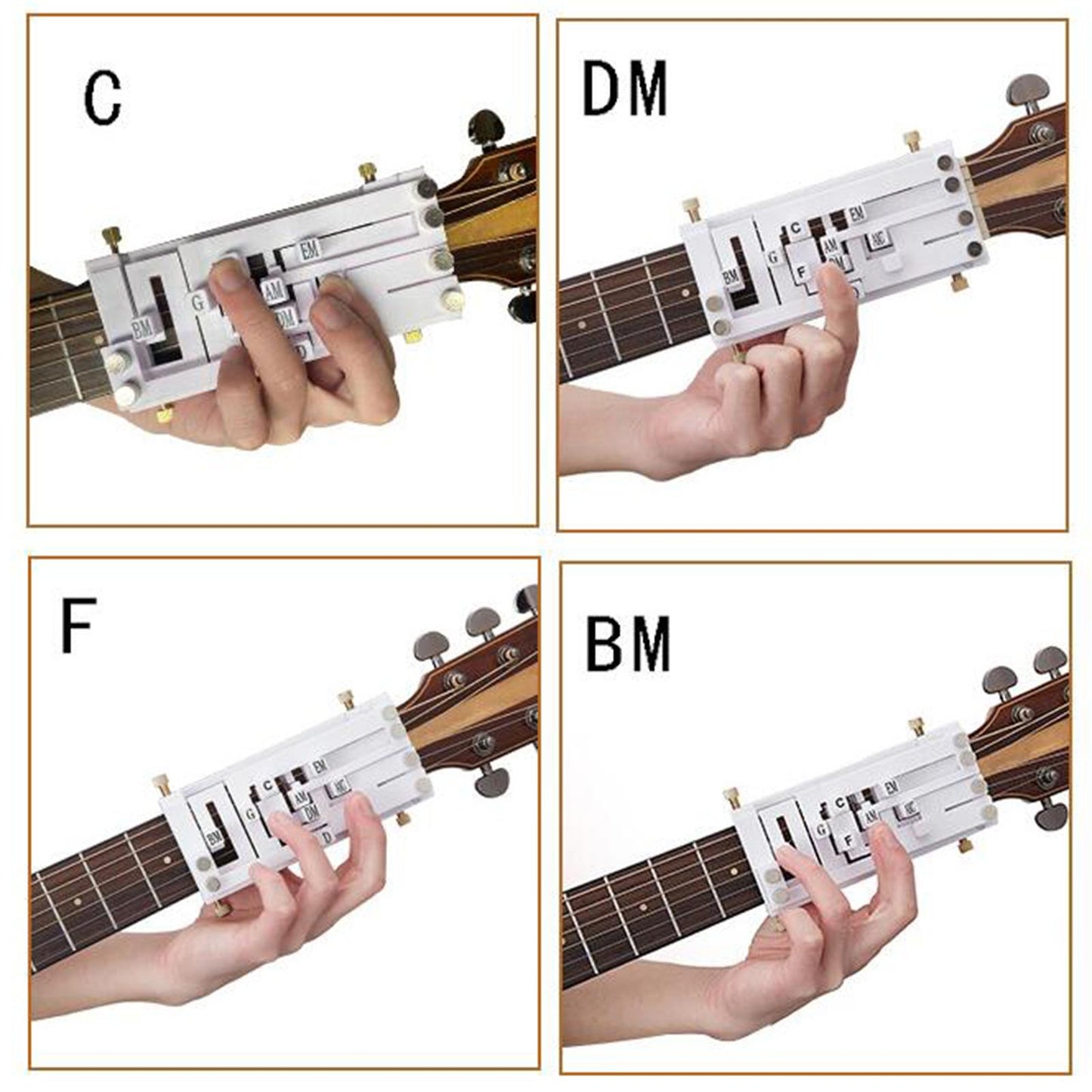 Guitar Aid Chord Trainer Learning System Teach Practice Assistant Beginner White