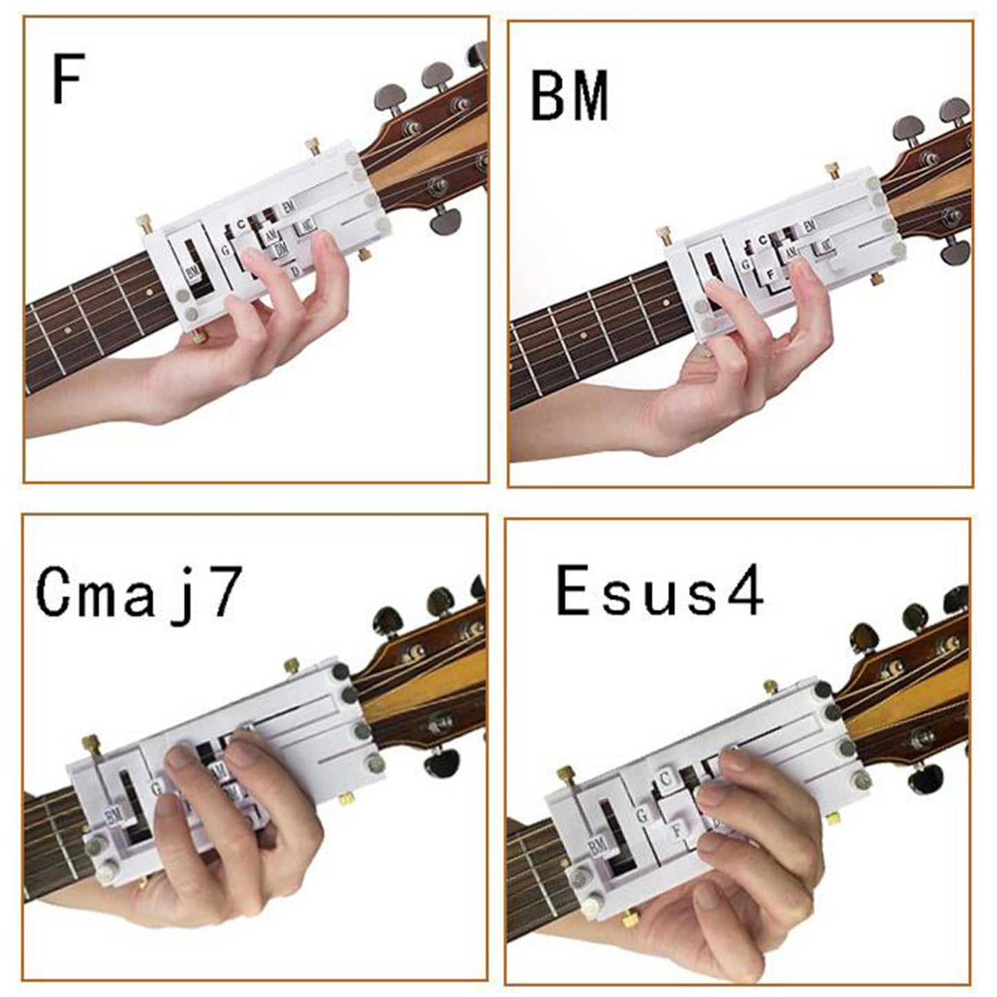 Guitar Aid Chord Trainer Learning System Teach Practice Assistant Beginner White