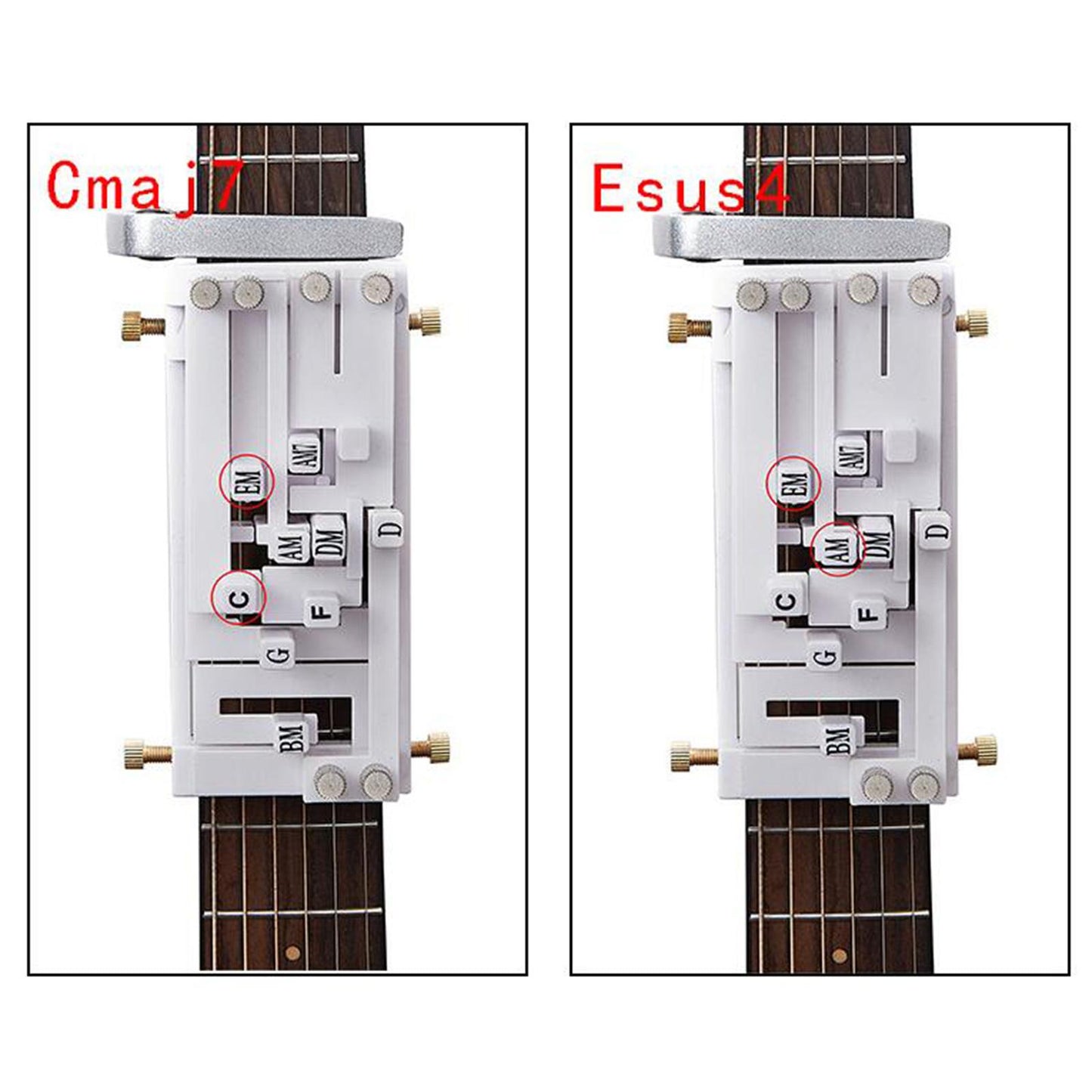 Guitar Aid Chord Trainer Learning System Teach Practice Assistant Beginner White