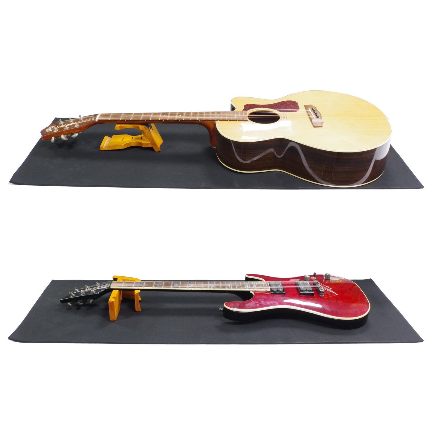 Guitar Neck Rest with Pick Slots Support Anti Slip for String Instrument Yellow