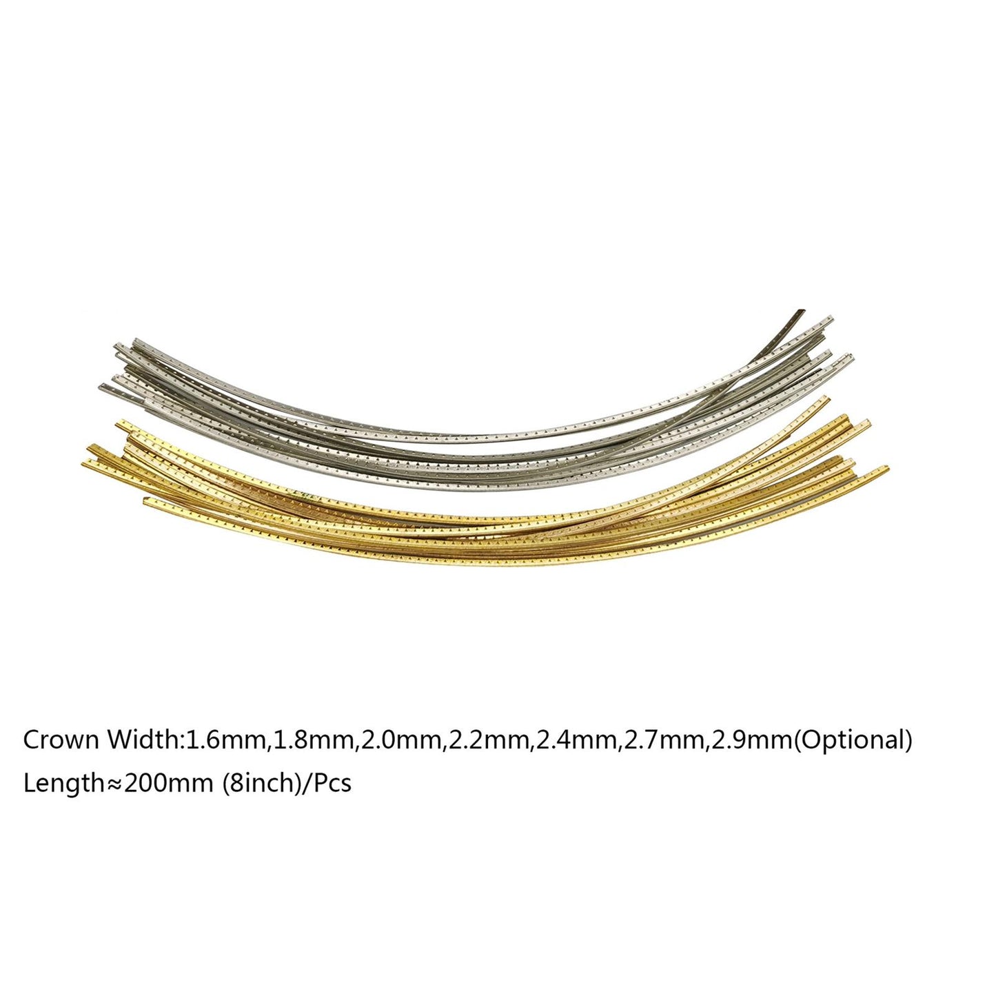 10 Pieces Guitar Fret Wire 200mm for 8'' Acoustic Guitar Bass Supplies 2.0mm