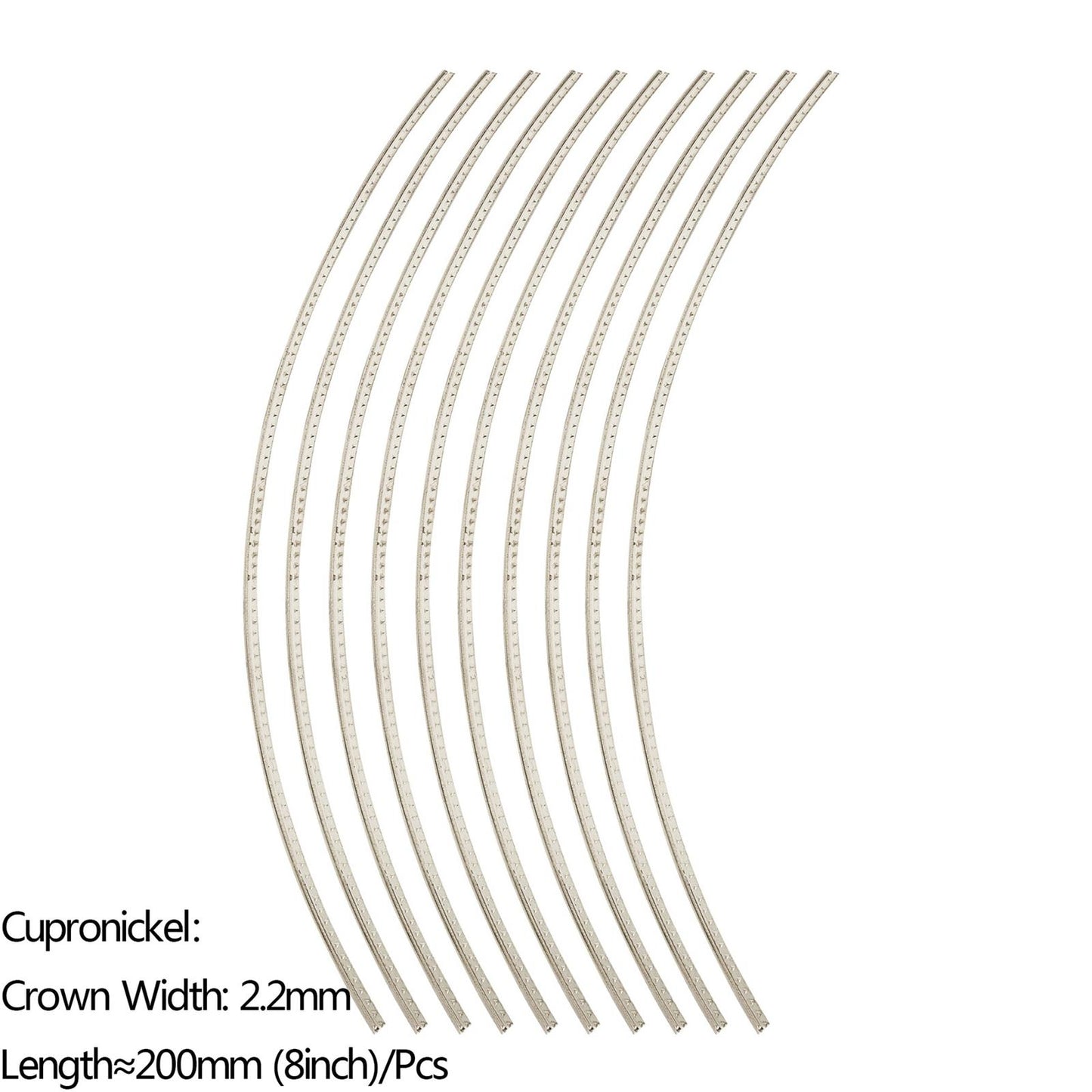 10 Pieces Guitar Fret Wire 200mm for 8'' Acoustic Guitar Bass Supplies 2.2mm
