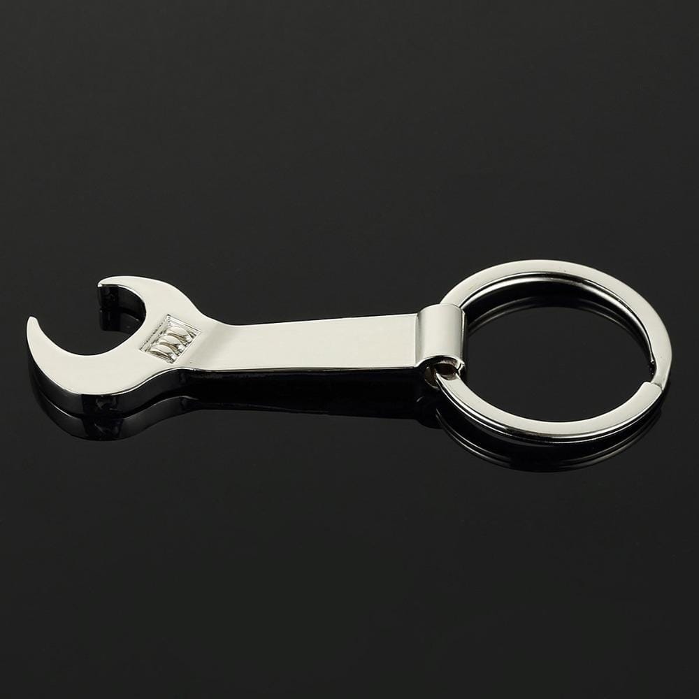 2 PCS Simulation Personality Wrench Bottle Opener Metal Keychain Car Pendant