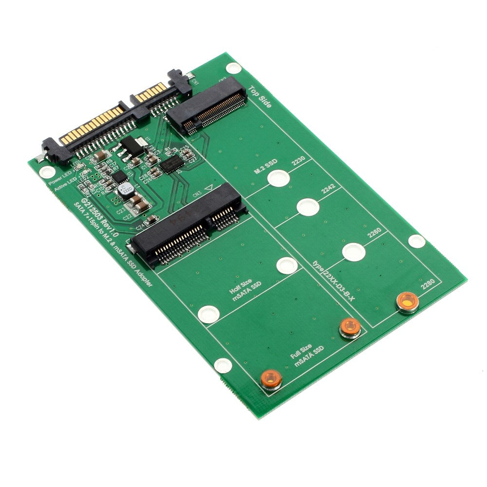 2 in 1 Combine M.2 NGFF & mSATA SSD To SATA 3.0 III Adapter PCB Card