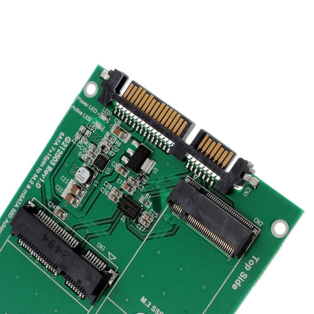 2 in 1 Combine M.2 NGFF & mSATA SSD To SATA 3.0 III Adapter PCB Card
