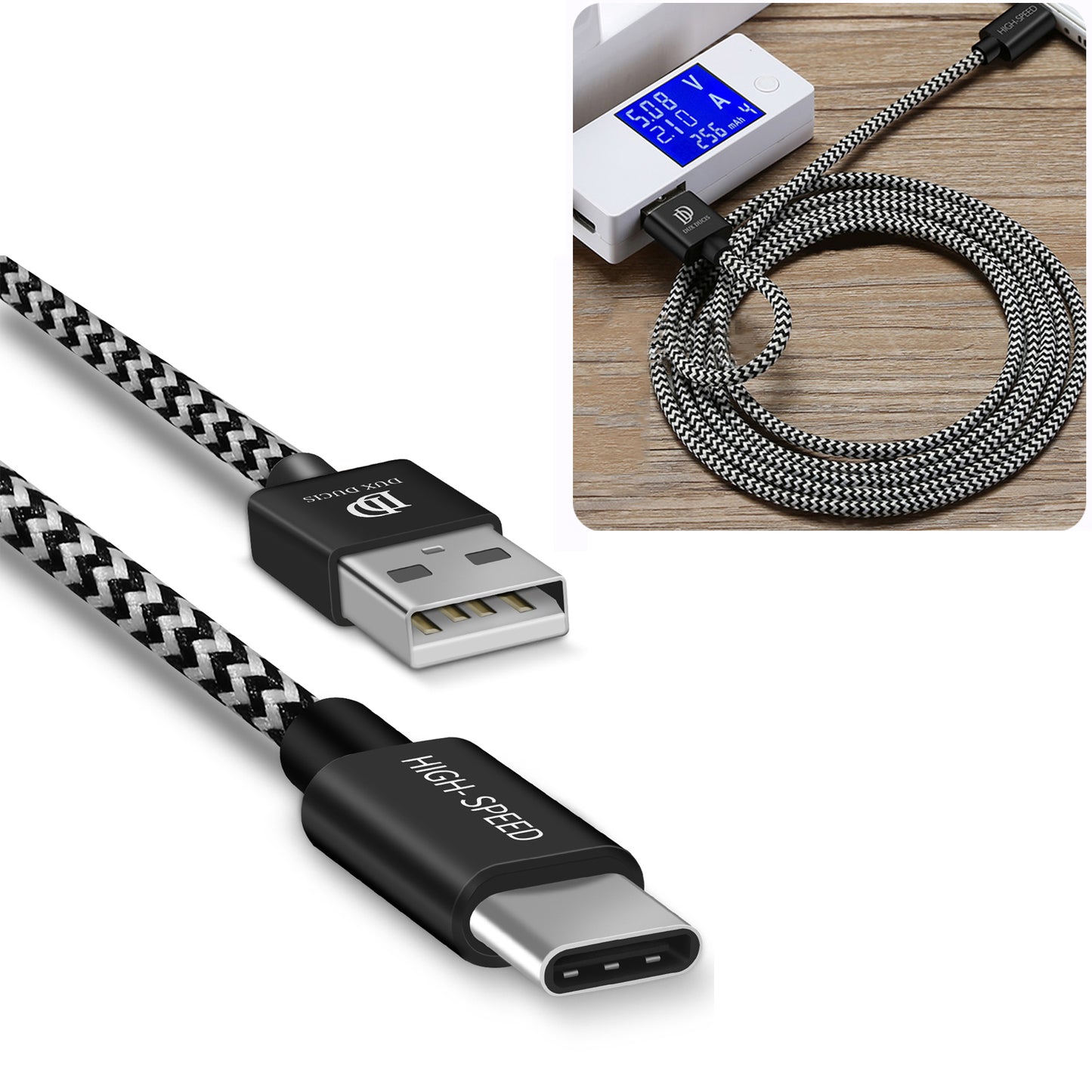 Uniqkart Skin Pro Series FAMILY Cable K-ONE Type-C USB 480Mbps Data Sync + 2.1A Charging Braided Cable 2m