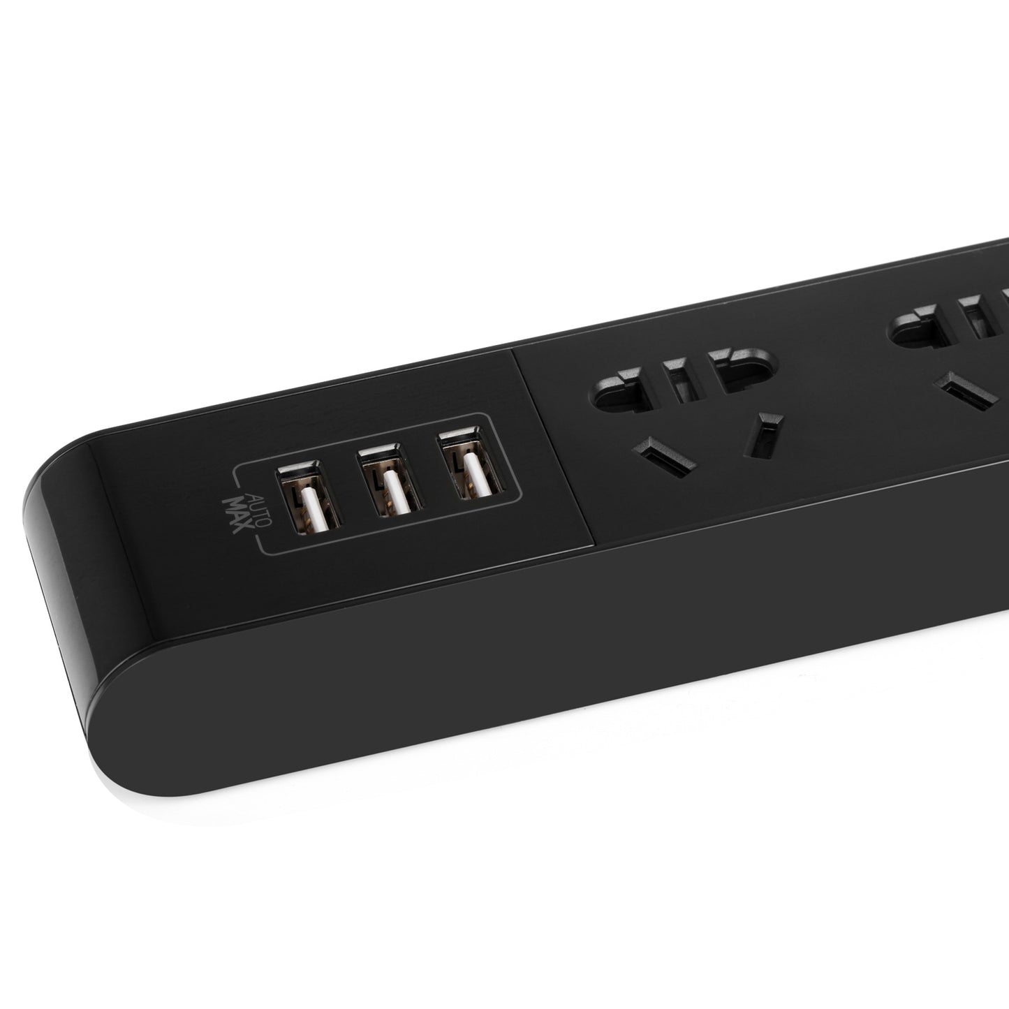 MOMAX 1-Plug 2500W 3 Ground AU Outlets + 3 USB Ports Power Strip with 1.8m Cable - Black / AU Plug