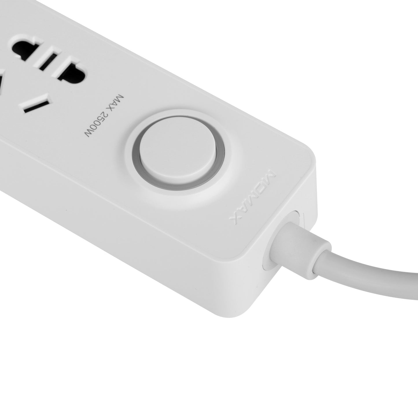 MOMAX 1-Plug 1.8m 2500W 3 AC Sockets Smart Power Strip with 3 USB Ports - White / AU Plug