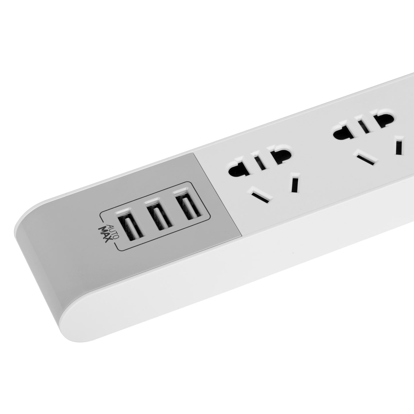 MOMAX 1-Plug 1.8m 2500W 3 AC Sockets Smart Power Strip with 3 USB Ports - White / AU Plug