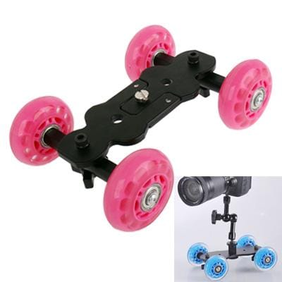 Floor Table Video Slider Track Dolly Car for DSLR Camera (Magenta)