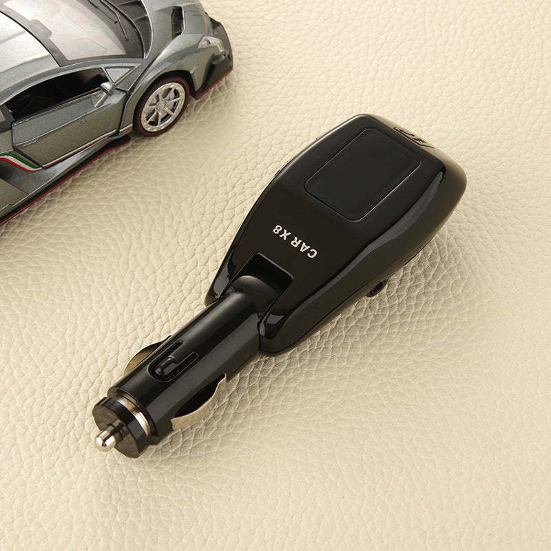 X8 Car Charger Cigarette Lighter Car MP3 Bluetooth Hands-free FM Transmitter for iPhone 8/8 Plus - Black