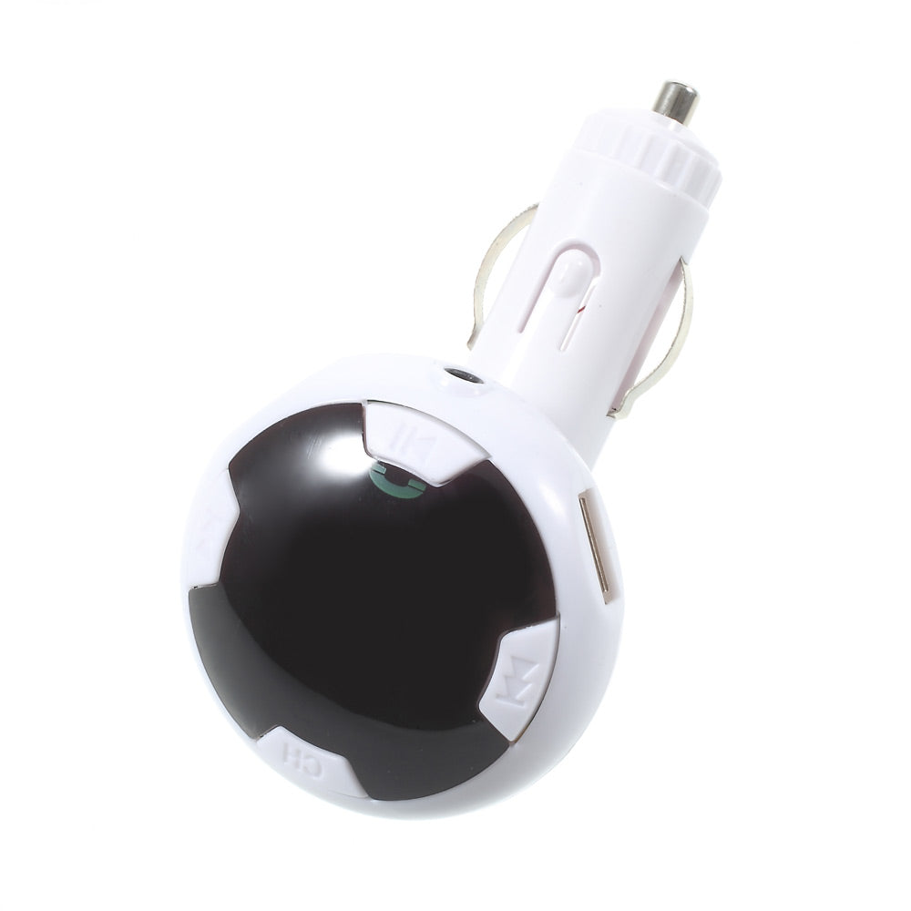 Car Hands-free Bluetooth MP3 Music Player FM Transmitter with Dual USB Output - White