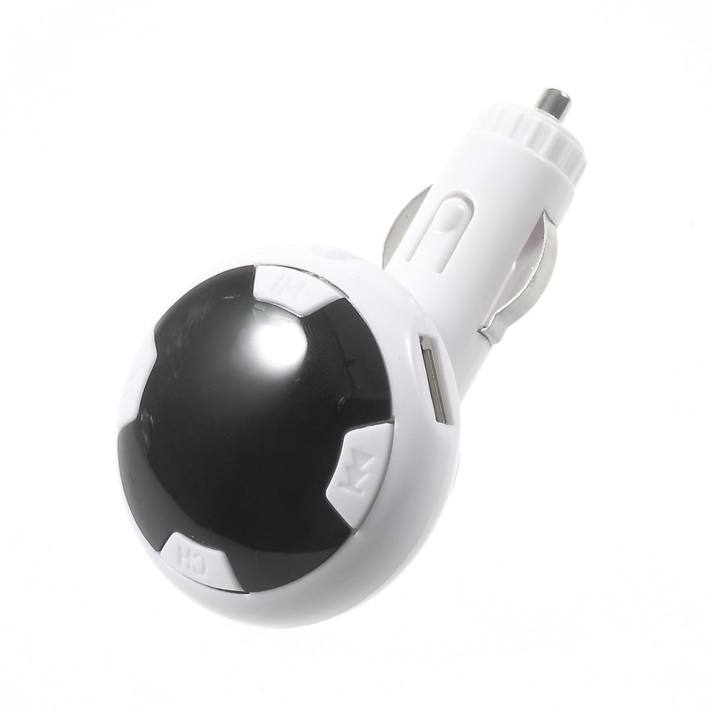 Car Hands-free Bluetooth MP3 Music Player FM Transmitter with Dual USB Output - White